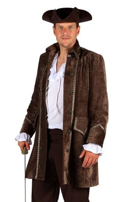 Kostüm Pirat Herren edler Gehrock braun Piratenjacke Seeräuber Karneval Fasching