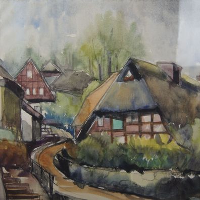 Aquarell 1974 Rudolf Fr. Biester, Hamburg-Blankenese / 5869