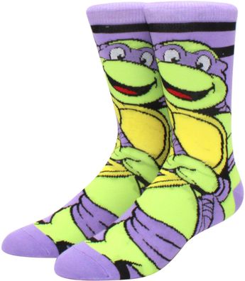 Donatello Ninja Socken - Teenage Mutant Hero Turtles Crew Cartoon-Socken in 3/4-Länge