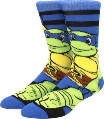 Leonardo Ninja Socken - Teenage Mutant Hero Turtles Crew Cartoon-Socken in 3/4-Länge