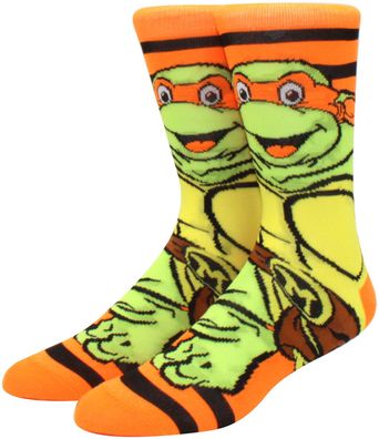 Michelangelo Ninja Socken - Teenage Mutant Turtles Crew Cartoon-Socken in 3/4-Länge