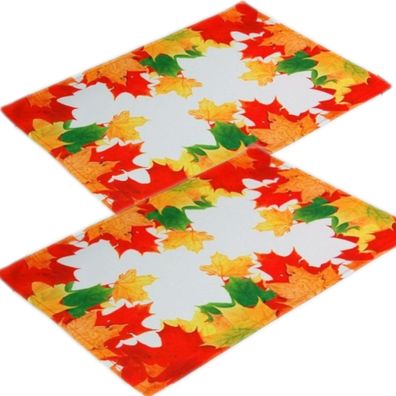 Tischläufer Herbst 2er Set Platzdeckchen 35x50 Tischdecke Rechteckig Pflegeleicht