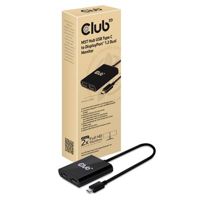 Club 3D MST Hub USB3.1 (Gen1) Type C auf DisplayPort? 1.2 Dual Monitor