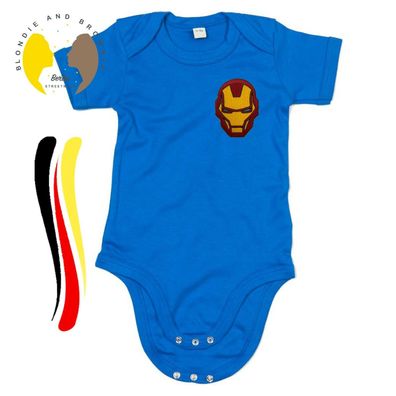 Blondie & Brownie Baby Kinder Strampler Body Shirt Iron Man Stick rot Superheld