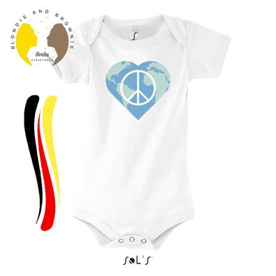 Blondie & Brownie Baby Fun Strampler Body Shirt World Peace Liebe No War Freedom