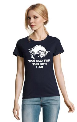 Blondie & Brownie Fun Damen Shirt Too Old For This Sith I Am Jedi Yoda R2D2 Star