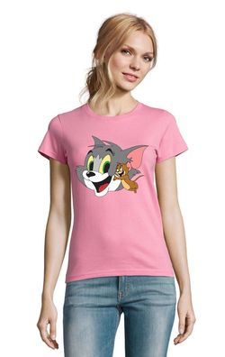 Blondie & Brownie Damen Shirt Jerry Tom Maus Katze Friends Cartoon Freunde Serie