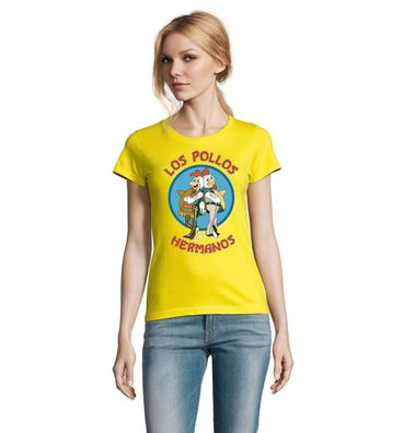 Blondie & Brownie Damen Fun Shirt Los Pollos Hermanos Breaking Call Saul Cook