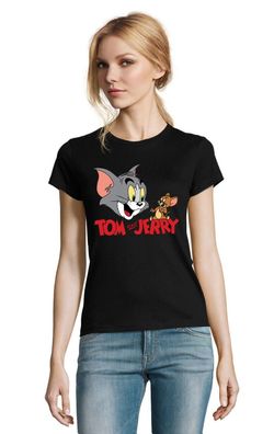 Blondie & Brownie Damen Fun Shirt Jerry Tom Friends Cartoon Maus Katze Cartoon