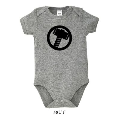 Blondie & Brownie Baby Strampler Body Shirt Thor Avengers Hulk Hammer Iron Man