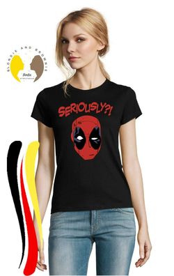 Blondie & Brownie Fun Damen T-Shirt Deadpool Comic Cartoon Iron Man Hulk Thor