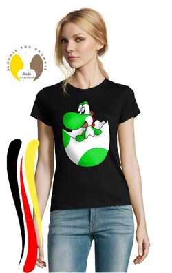 Blondie & Brownie Fun Damen Shirt Baby Yoshi Ei Mario Luigi Super Nintendo Peach