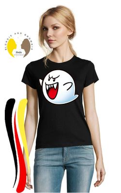 Blondie & Brownie Damen Shirt Mario Boo Geist Yoshi Super Luigi Peach Nintendo