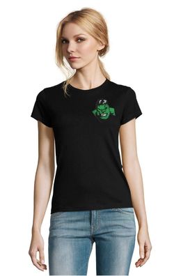 Blondie & Brownie Damen Shirt wütender Hulk Stick Patch Avengers America Captain