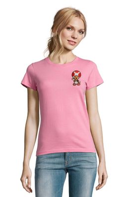 Blondie & Brownie Damen Shirt Toad Stick Patch Mario Luigi Pils Mushroom Yoshi