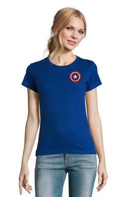 Blondie & Brownie Damen Shirt America Captain Stick Patch Hulk Thor Superheld