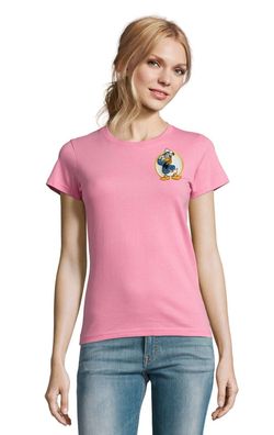 Blondie & Brownie Damen Fun Shirt Duck Donald Stick Patc Maus Mickey Entenhausen