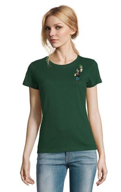 Blondie & Brownie Damen Shirt Popeye Stick Patch Spinat Stark Seemann Olivia