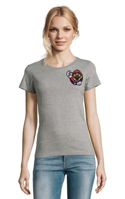 Blondie & Brownie Damen Fun Shirt Mario Fight Yoshi Luigi Peach Toad Stick Patch