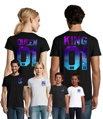 Blondie&Brownie Familien Shirt King Queen Prince Princess Night Personalisierbar