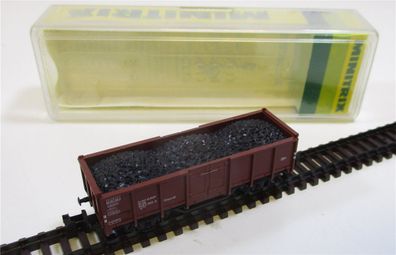 Minitrix N (6) 13538 Güterwagen Hochbordwagen mit Kohelnladung DB (6707H)