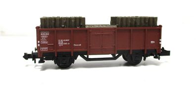 Minitrix N (2) 13265 Güterwagen Hochbordwagen Holzladung DB (6055H)