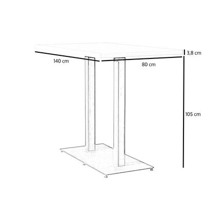 Bronx71 Bartisch Nils Eichenlook Melamin 140 x 80 x 109 cm