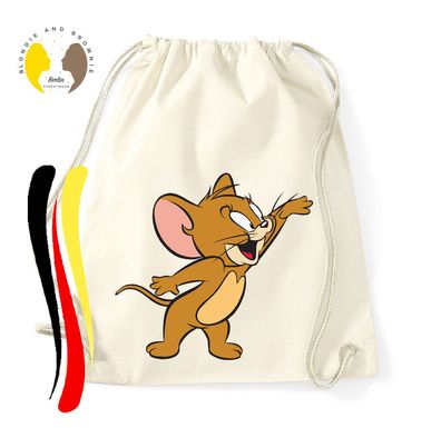 Blondie & Brownie Baumwoll Turnbeutel Beutel Tasche Jerry Tom Maus Katze Cartoon