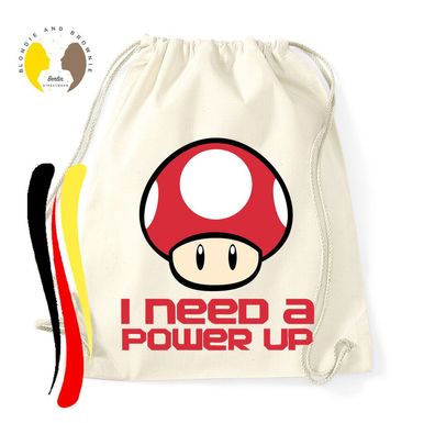 Blondie & Brownie Fun Baumwoll Beutel Tasche Power Level Up Pilz Mario Yoshi