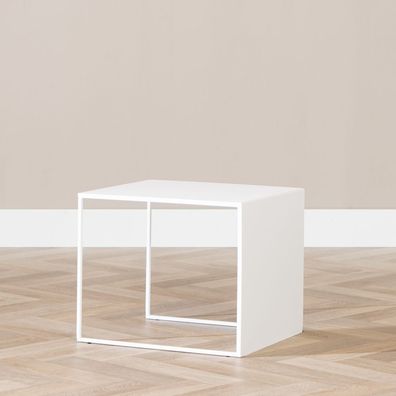 Bronx71 Couchtisch Lucia Metall weiß 34 cm hoch