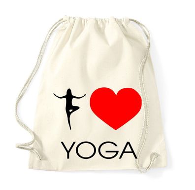 Blondie & Brownie Fun Baumwoll Beutel Tasche I Love Yoga Liebe Zen Namaste Peace