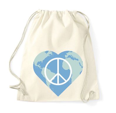 Blondie & Brownie Baumwoll Beutel Tasche World Peace Liebe No War Freedom Love