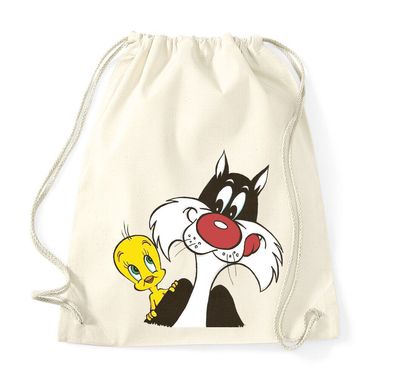 Blondie & Brownie Fun Baumwoll Beutel Tasche Silvester und Tweety Tunes Bugs Taz