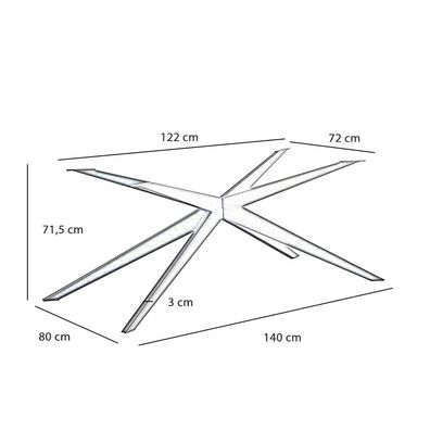 Bronx71 Tischgestell Torben Metall schwarz 140 x 80 cm