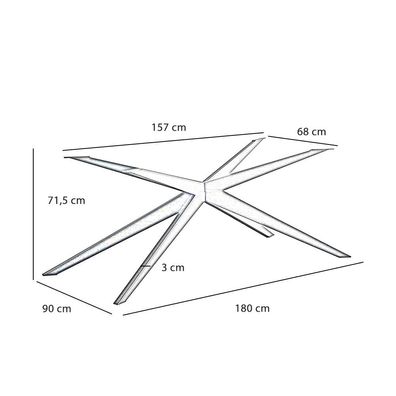 Bronx71 Tischgestell Torben Metall schwarz 180 x 90 cm