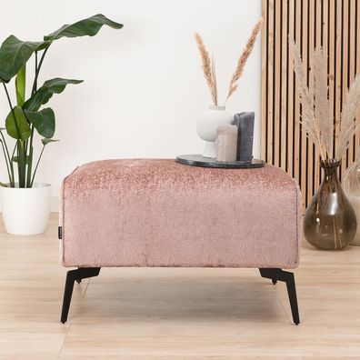 Bronx71 Chenille Hocker Vegas rechteckig rosa