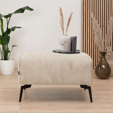 Bronx71 Stoff Hocker Vegas rechteckig taupe