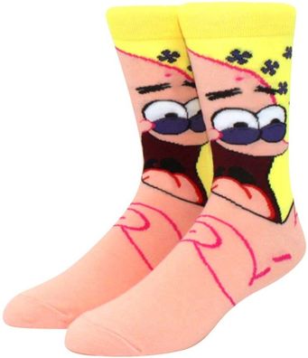 Patrick Gelbe Socken - Spongebob Crew Cartoon-Socken in 3/4-Länge Lustige Motivsocken