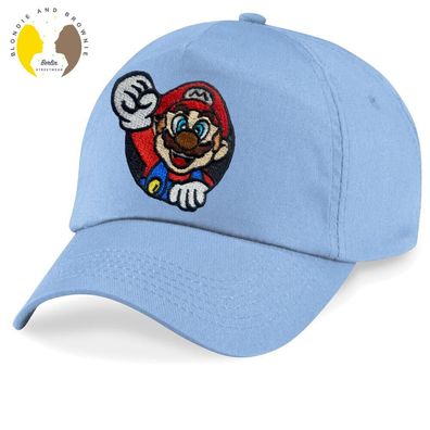 Blondie & Brownie Kinder Baseball Cap Mario Fight Yoshi Luigi Peach Stick Patch