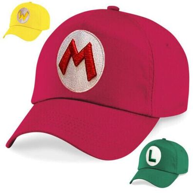 Blondie & Brownie Kinder Baseball Cap Mario Luigi Wario Logo Yoshi Stick Patch