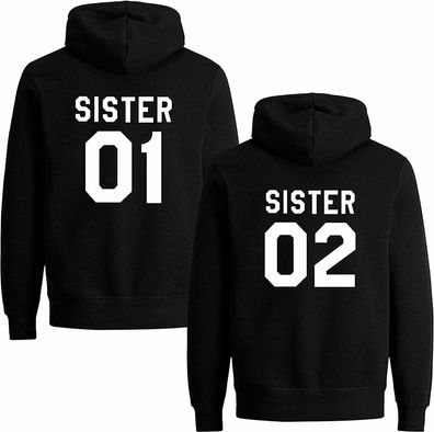 Blondie & Brownie Fun BFF Damen Hoodie Sister 01 02 Best Friend Freunde Pullover