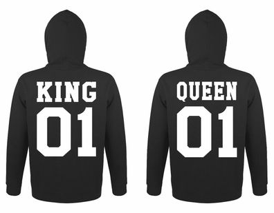 Blondie & Brownie Hoodie Set KING QUEEN Pärchen Pullover King Queen Wunschzahl