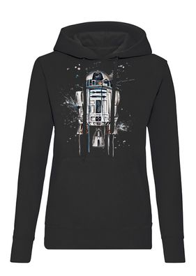 Blondie & Brownie Damen Hoodie Pullover R2D2 Wars Yedi Yoda Droide Vader Sterne