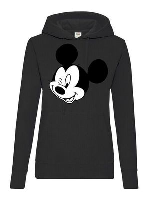 Blondie & Brownie Damen Hoodie Kapuze Pullover Mickey Zwinker Minnie Donald Mini