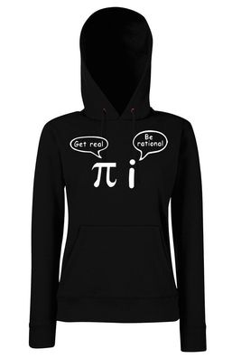 Blondie & Brownie Damen Hoodie Kapuzen Pullover Pi Get Real Be Rational Spruch