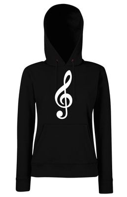 Blondie & Brownie Fun Damen Hoodie Kapuzen Pullover Noteschlüssel Music Harmonie