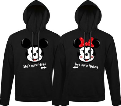 Blondie & Brownie He is mine Mickey Minnie Partner Pärchen Freunde Unisex Hoodie