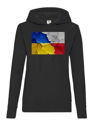 Blondie & Brownie Damen Hoodie Kapuzen Pullover Polen Stand with Ukraine No War