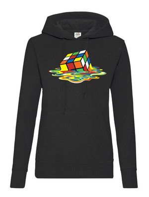 Blondie & Brownie Damen Hoodie Pullover Kapuze Zauberwürfel Cube Rubix Sheldon