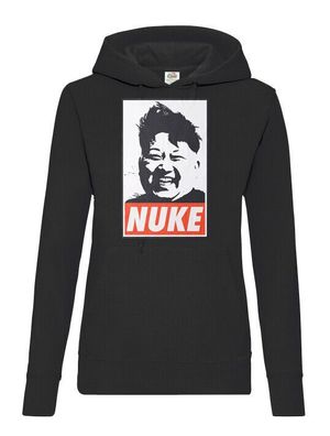 Blondie & Brownie Damen Hoodie Pullover Kapuze Nuke Atom Bomb Nordkorea Diktator